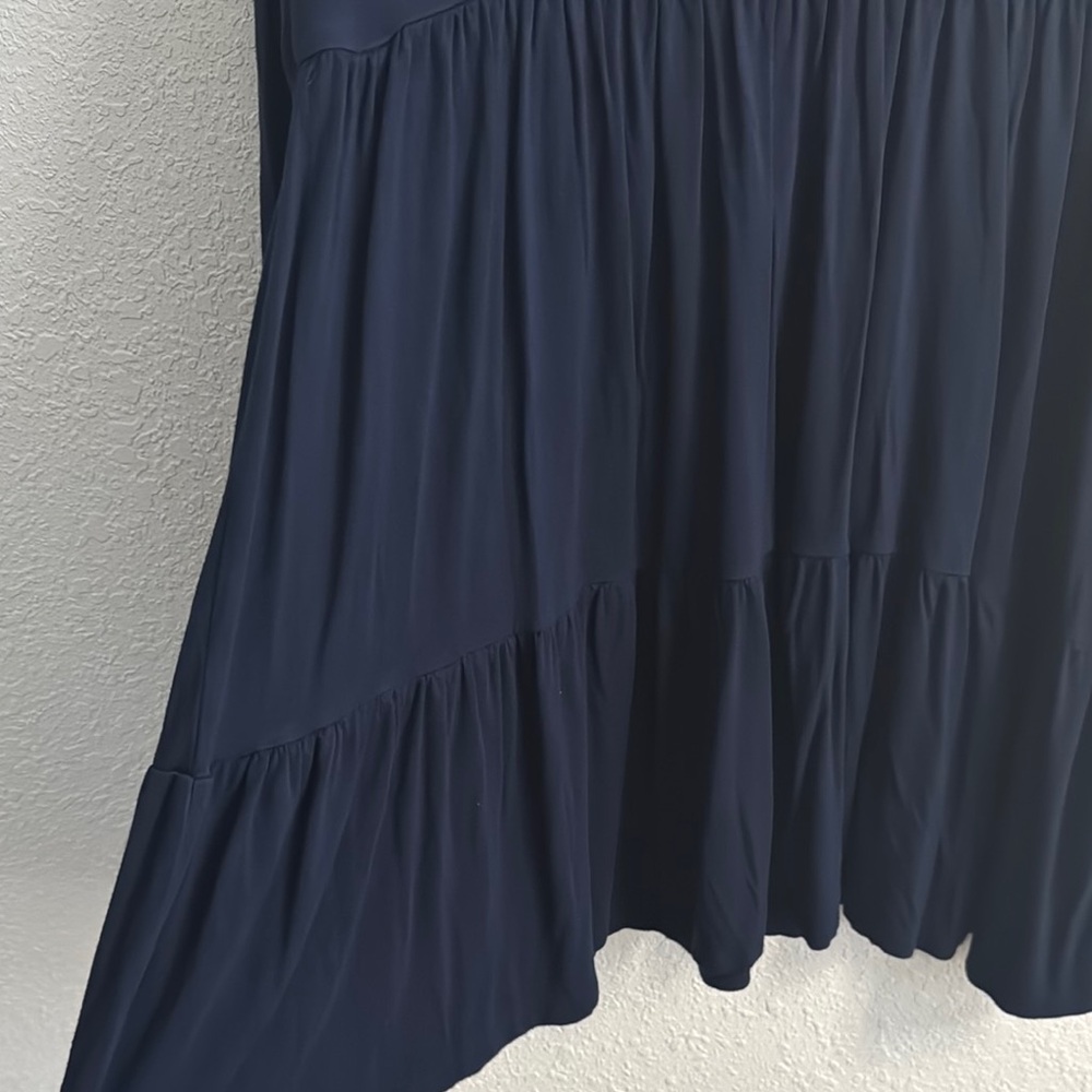 French Atmosphere Navy Tunic Top - Picture 3 of 3